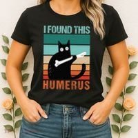 Black Cat I Found This Humerus Cat Joke Women's T-Shirt thumb 2