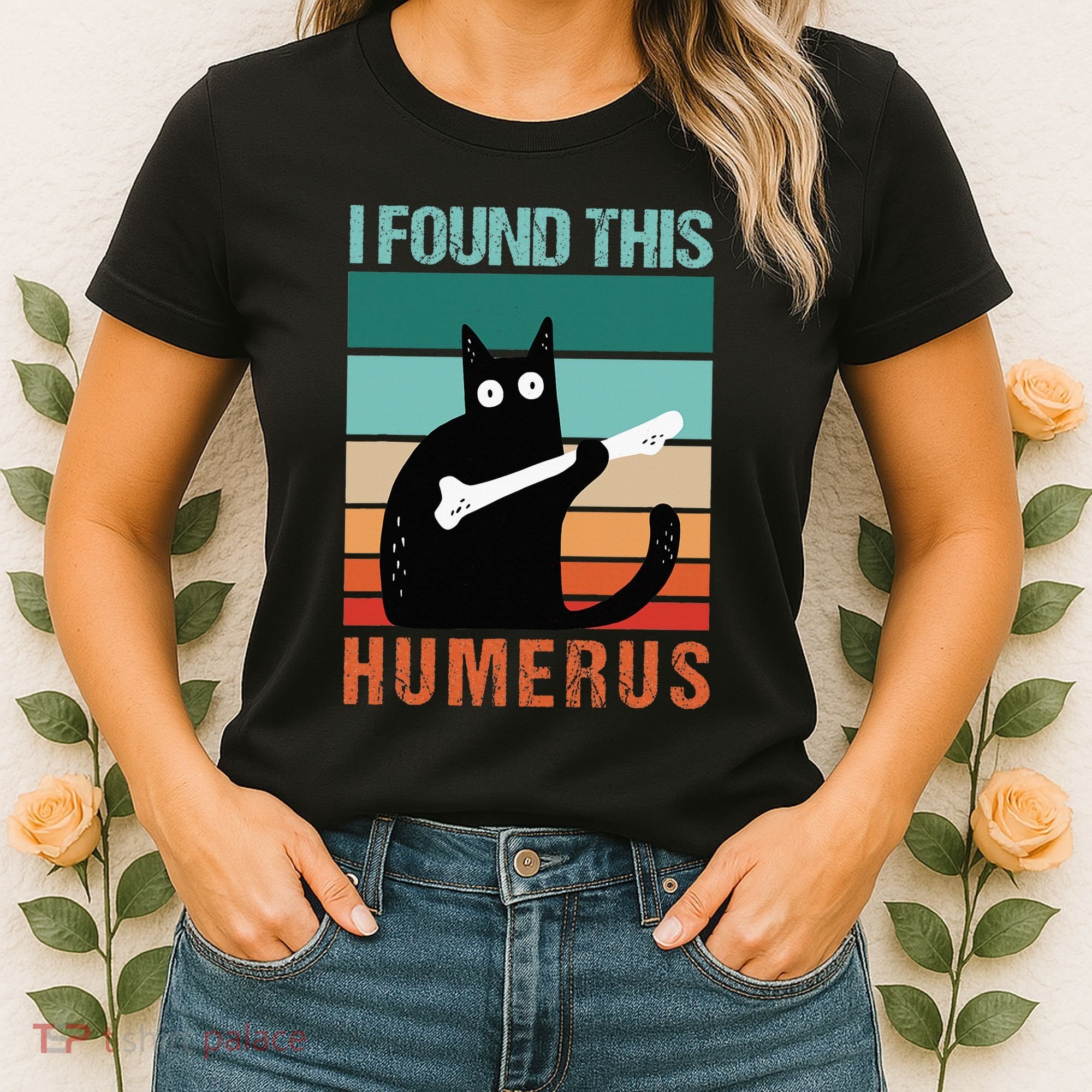Black Cat I Found This Humerus Cat Joke Women's T-Shirt