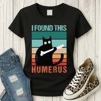 Black Cat I Found This Humerus Cat Joke Women's T-Shirt thumb 3