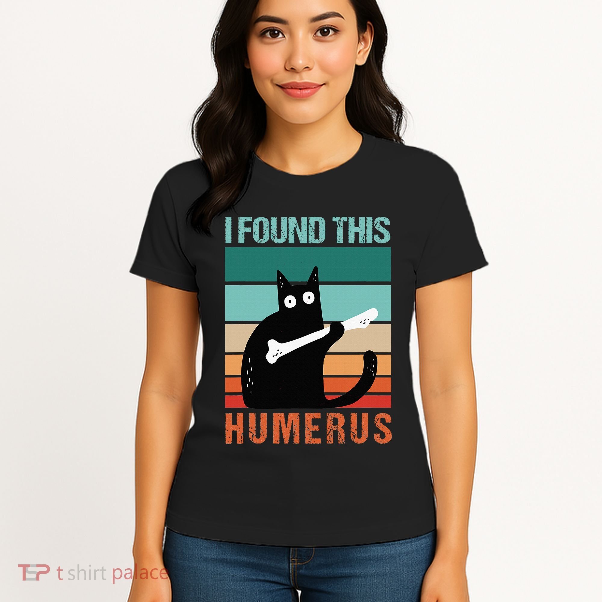 Black Cat I Found This Humerus Cat Joke Women's T-Shirt