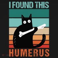 Black Cat I Found This Humerus Cat Joke Kids Long Sleeve Shirt thumb 2