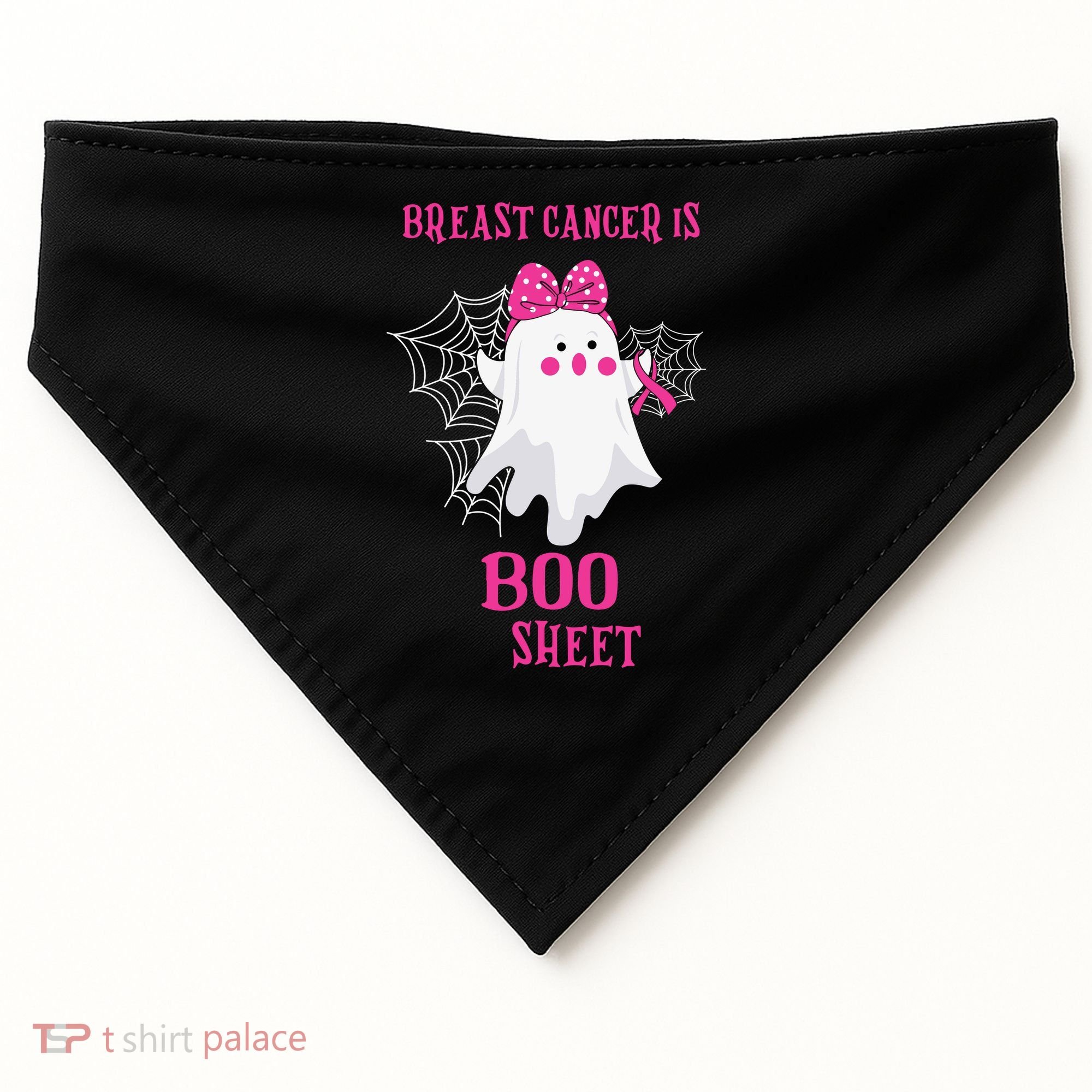 Breast Cancer Is Boo Sheet Halloween Ghost USA-Made Doggie Bandana