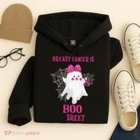Breast Cancer Is Boo Sheet Halloween Ghost Hoodie thumb 4