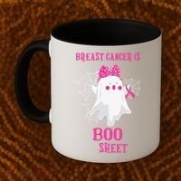 Breast Cancer Is Boo Sheet Halloween Ghost Coffee Mug thumb 2