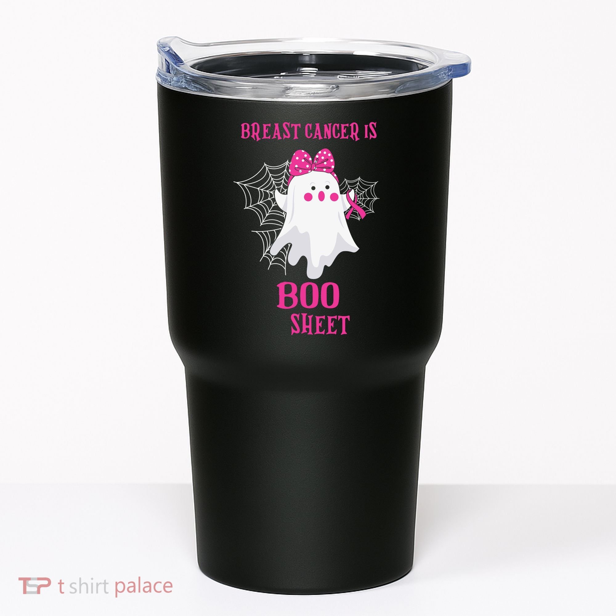 Breast Cancer Is Boo Sheet Halloween Ghost Tumbler
