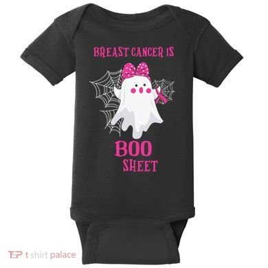 Breast Cancer Is Boo Sheet Halloween Ghost Baby Bodysuit
