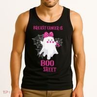 Breast Cancer Is Boo Sheet Halloween Ghost Tank Top thumb 3