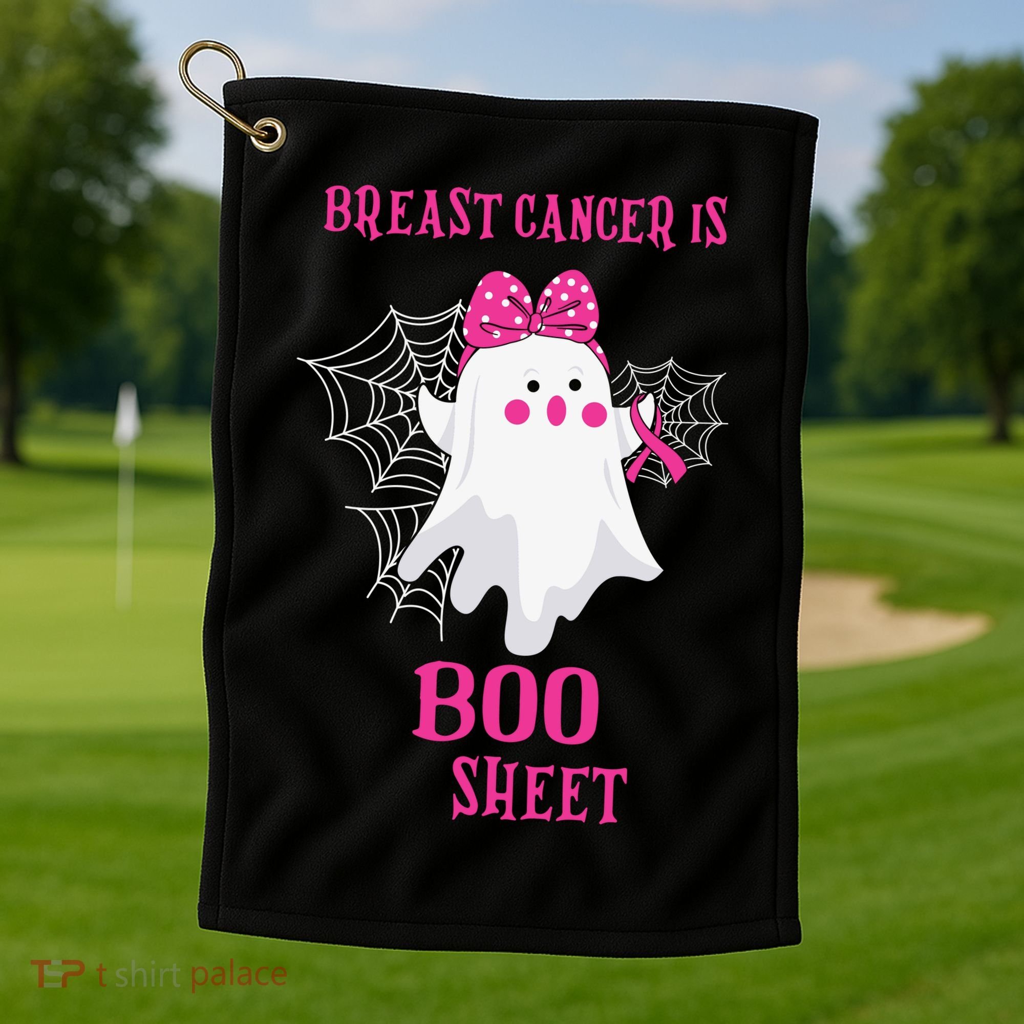 Breast Cancer Is Boo Sheet Halloween Ghost Golf Towel