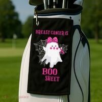 Breast Cancer Is Boo Sheet Halloween Ghost Golf Towel thumb 2