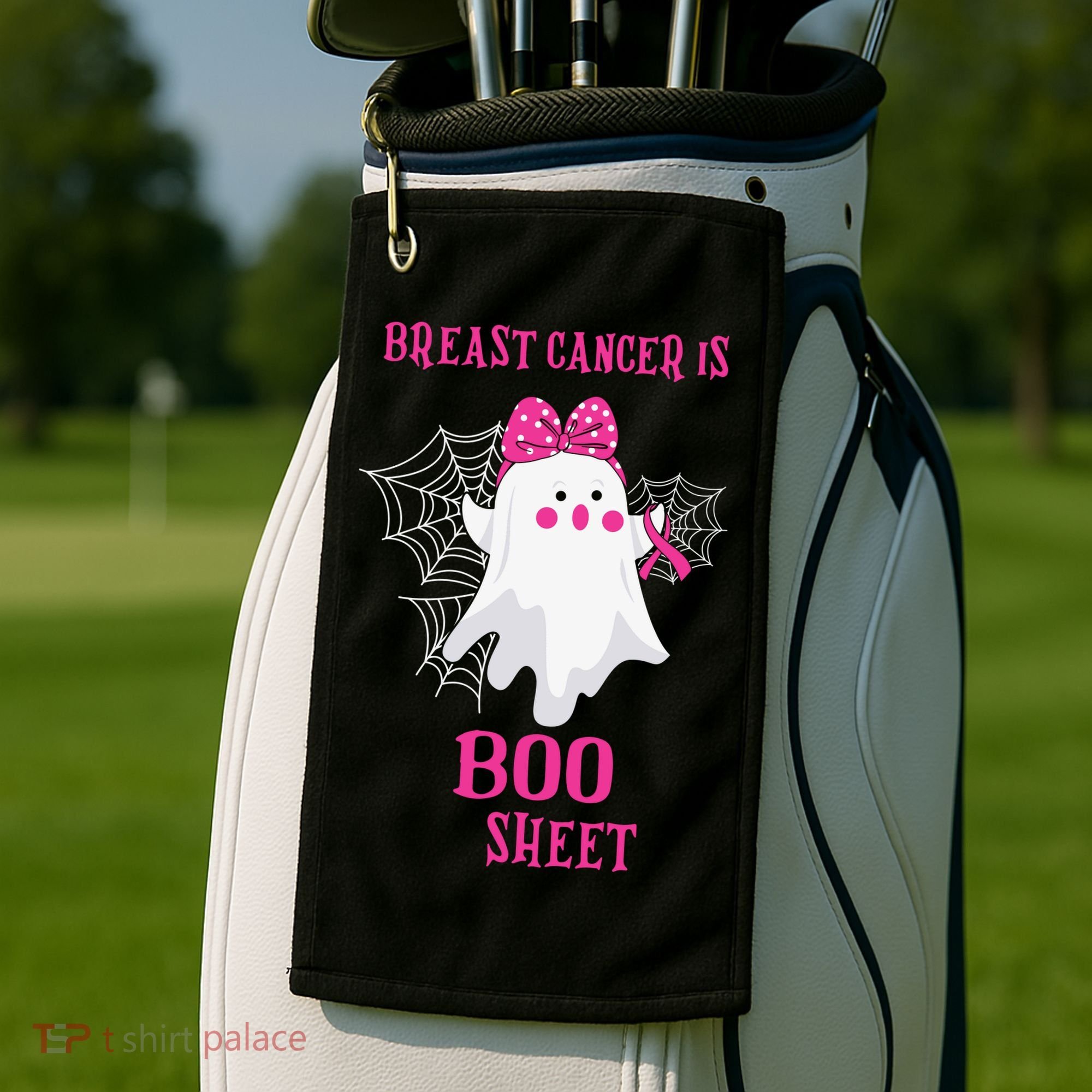 Breast Cancer Is Boo Sheet Halloween Ghost Golf Towel