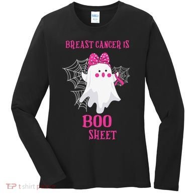 Breast Cancer Is Boo Sheet Halloween Ghost Women's Long Sleeve Shirt