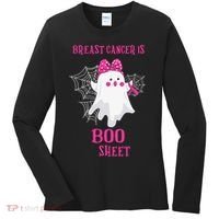 Breast Cancer Is Boo Sheet Halloween Ghost Women's Long Sleeve Shirt thumb 0