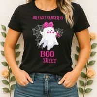Breast Cancer Is Boo Sheet Halloween Ghost Women's T-Shirt thumb 2
