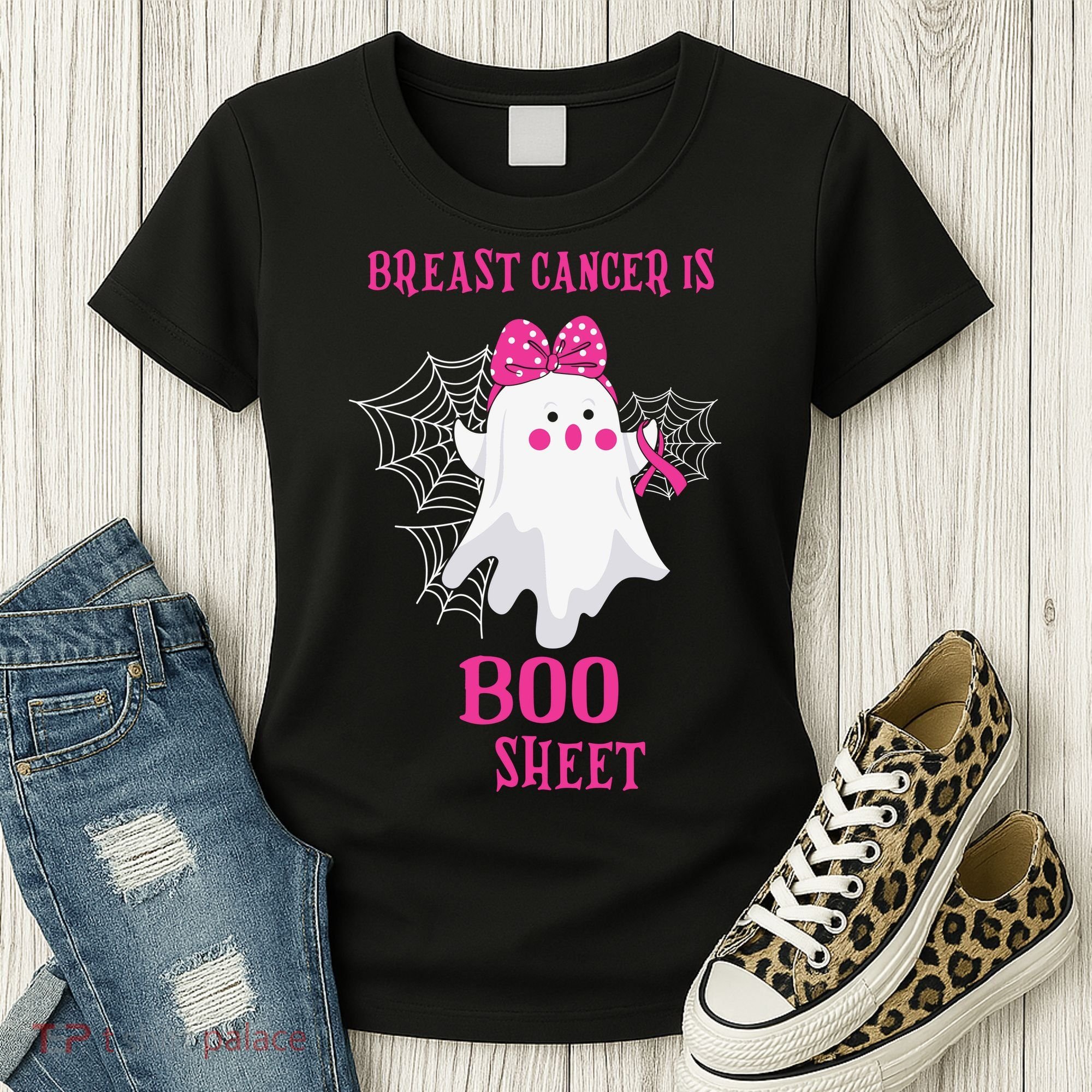 Breast Cancer Is Boo Sheet Halloween Ghost Women's T-Shirt