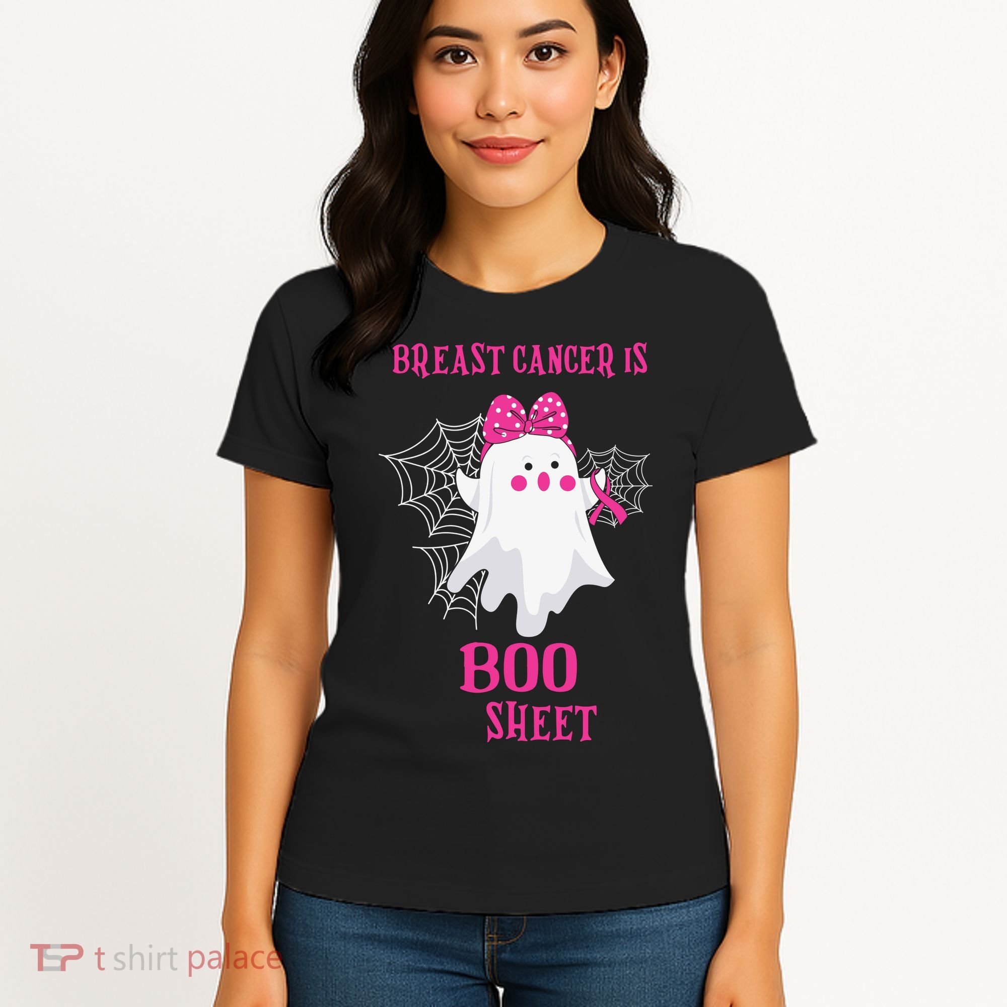 Breast Cancer Is Boo Sheet Halloween Ghost Women's T-Shirt