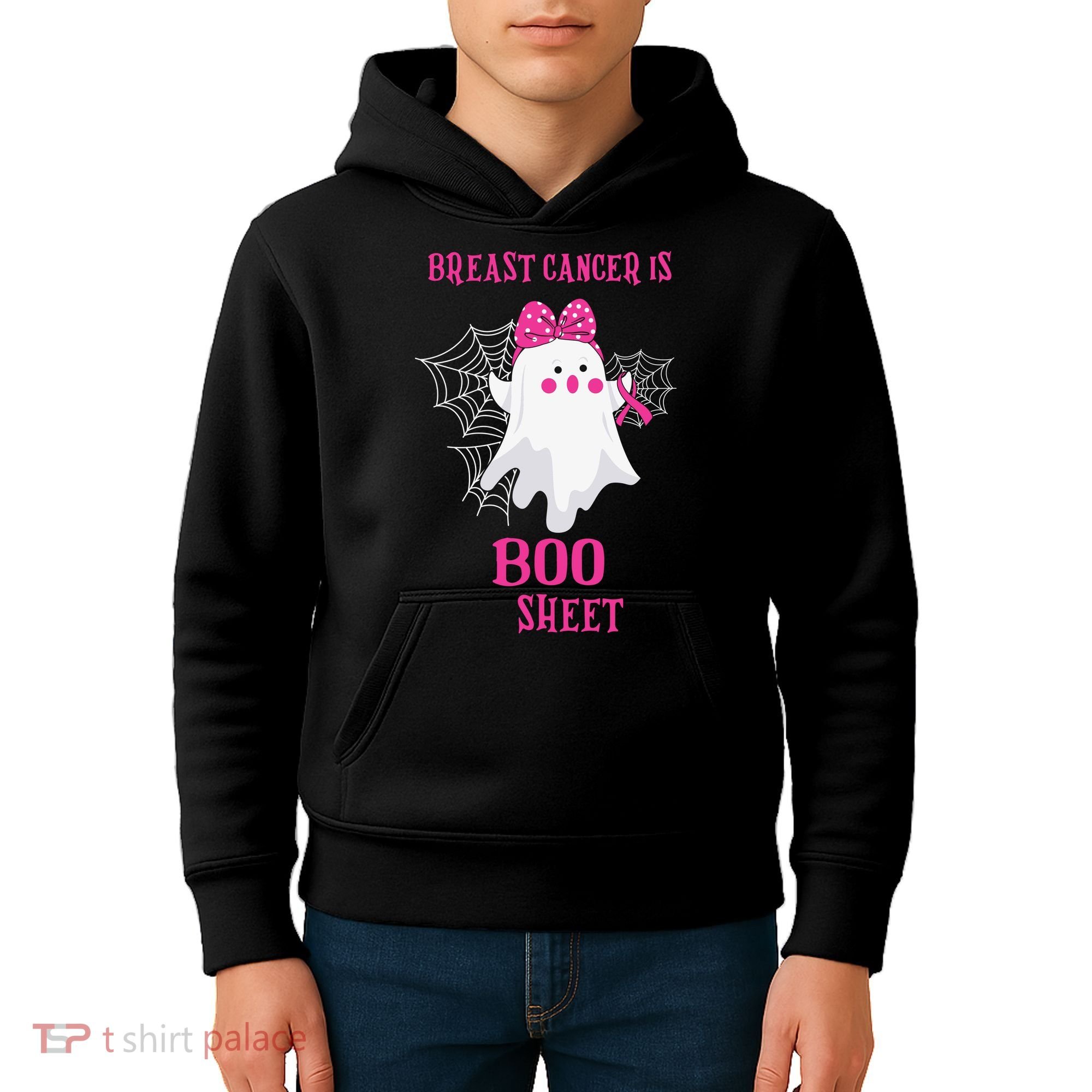 Breast Cancer Is Boo Sheet Halloween Ghost Kids Hoodie