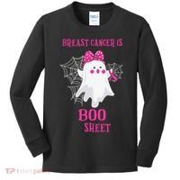 Breast Cancer Is Boo Sheet Halloween Ghost Kids Long Sleeve Shirt thumb 0