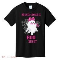 Breast Cancer Is Boo Sheet Halloween Ghost Kids T-Shirt thumb 0