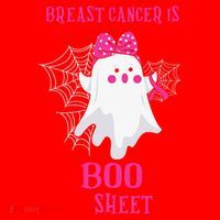 Breast Cancer Is Boo Sheet Halloween Ghost Santa Hat thumb 1