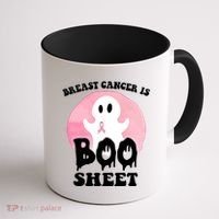 Breast Cancer Is Boo Sheet Funny Ghost Coffee Mug thumb 1