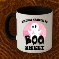 Breast Cancer Is Boo Sheet Funny Ghost Coffee Mug thumb 2