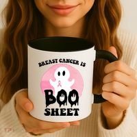 Breast Cancer Is Boo Sheet Funny Ghost Coffee Mug thumb 3