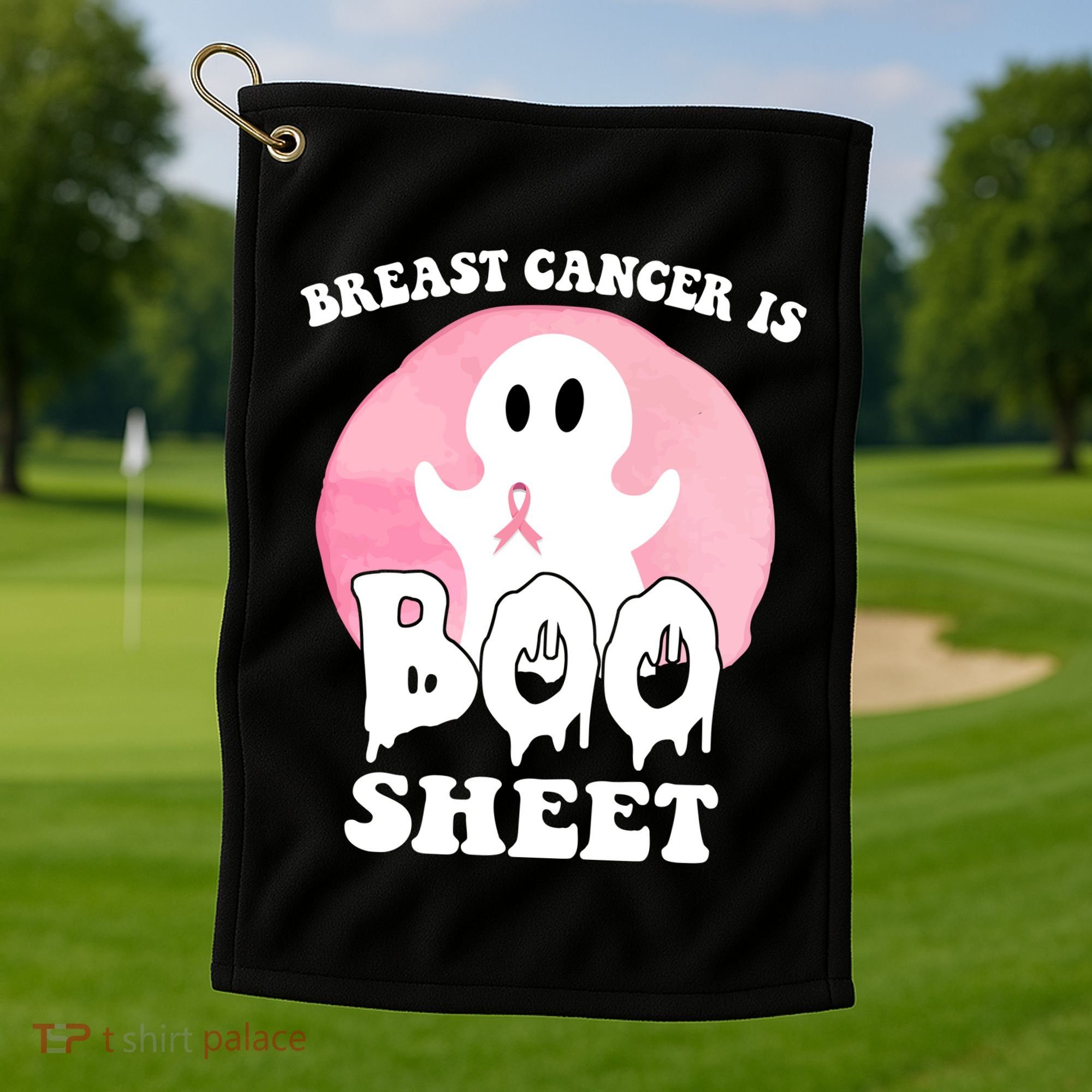 Breast Cancer Is Boo Sheet Funny Ghost Golf Towel