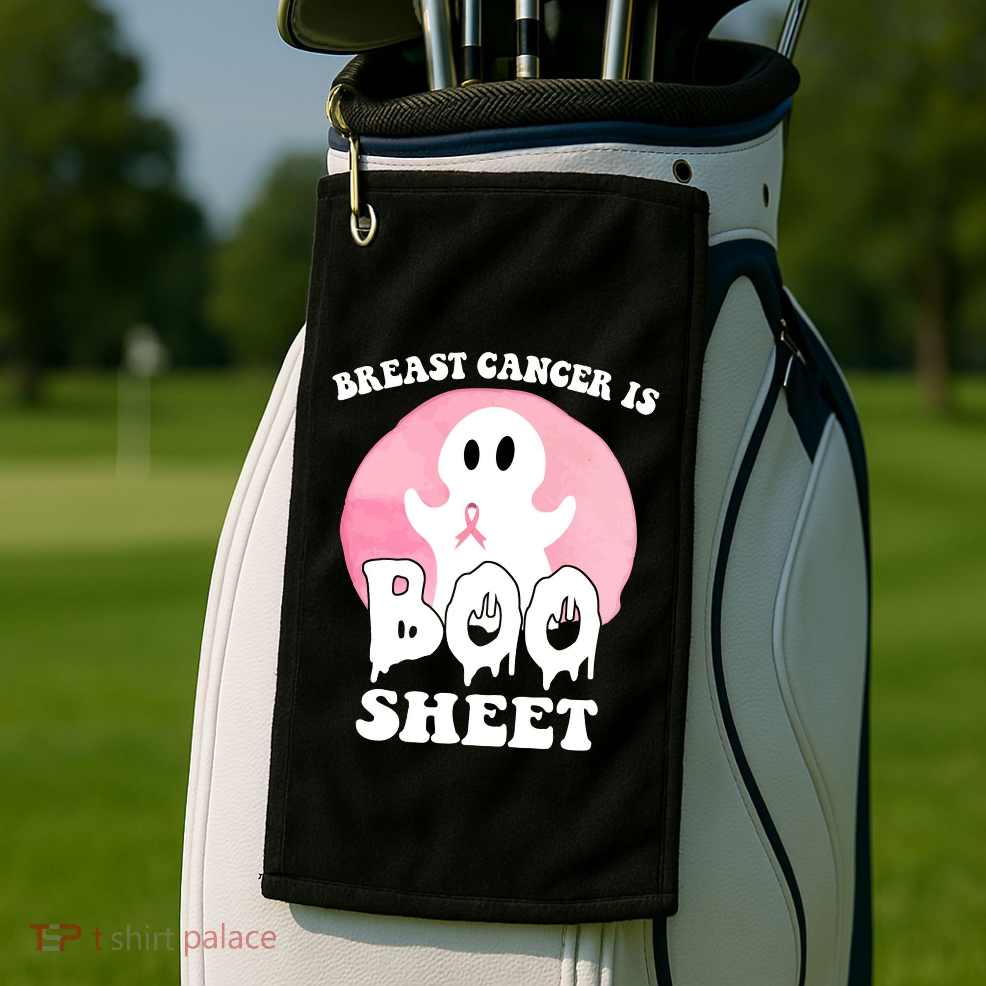 Breast Cancer Is Boo Sheet Funny Ghost Golf Towel