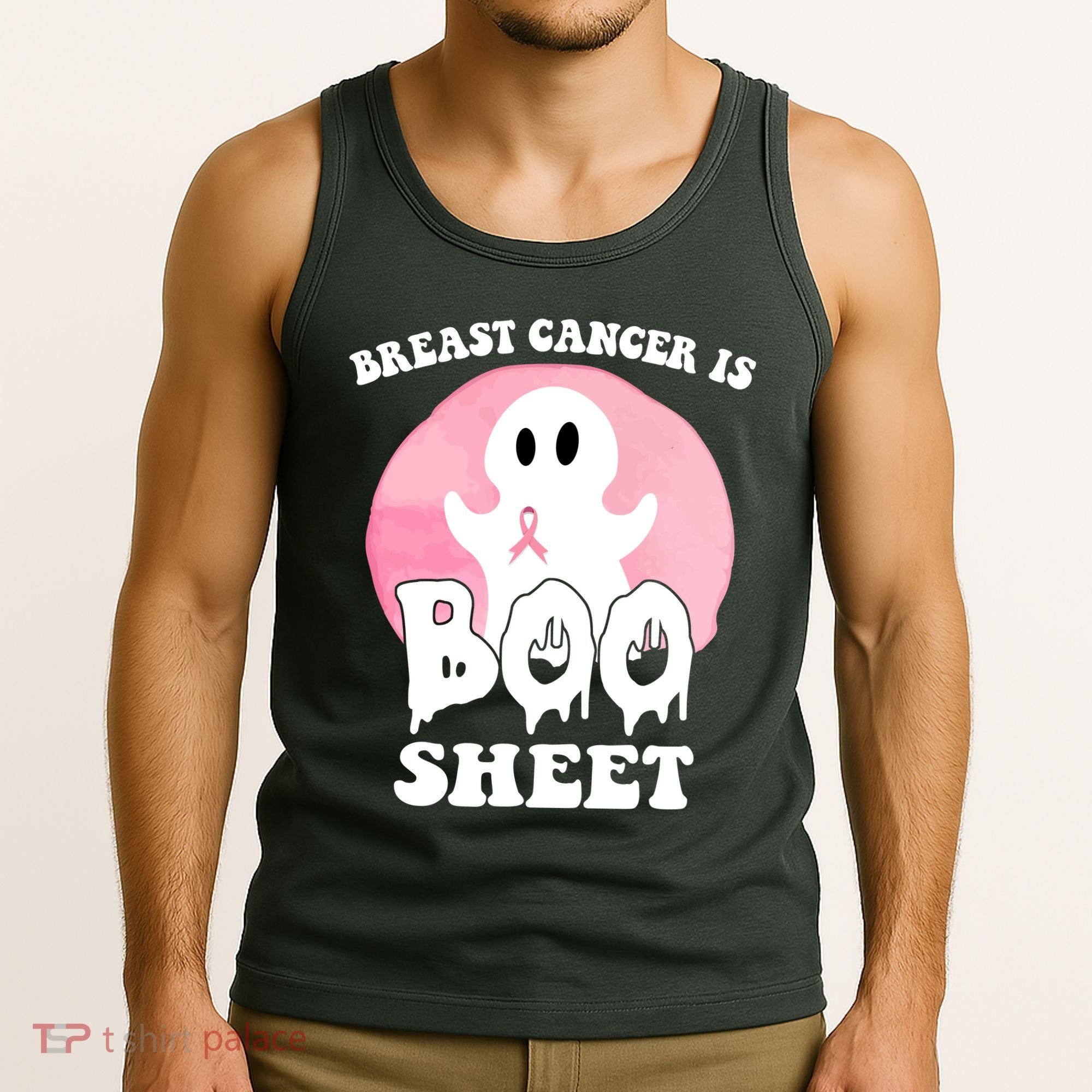 Breast Cancer Is Boo Sheet Funny Ghost Tank Top