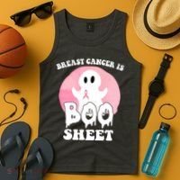 Breast Cancer Is Boo Sheet Funny Ghost Tank Top thumb 4