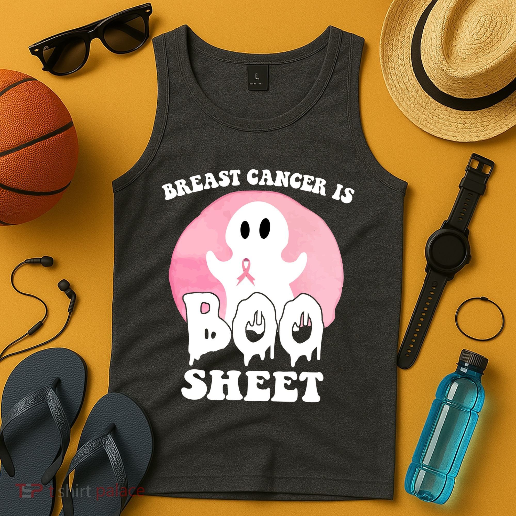 Breast Cancer Is Boo Sheet Funny Ghost Tank Top
