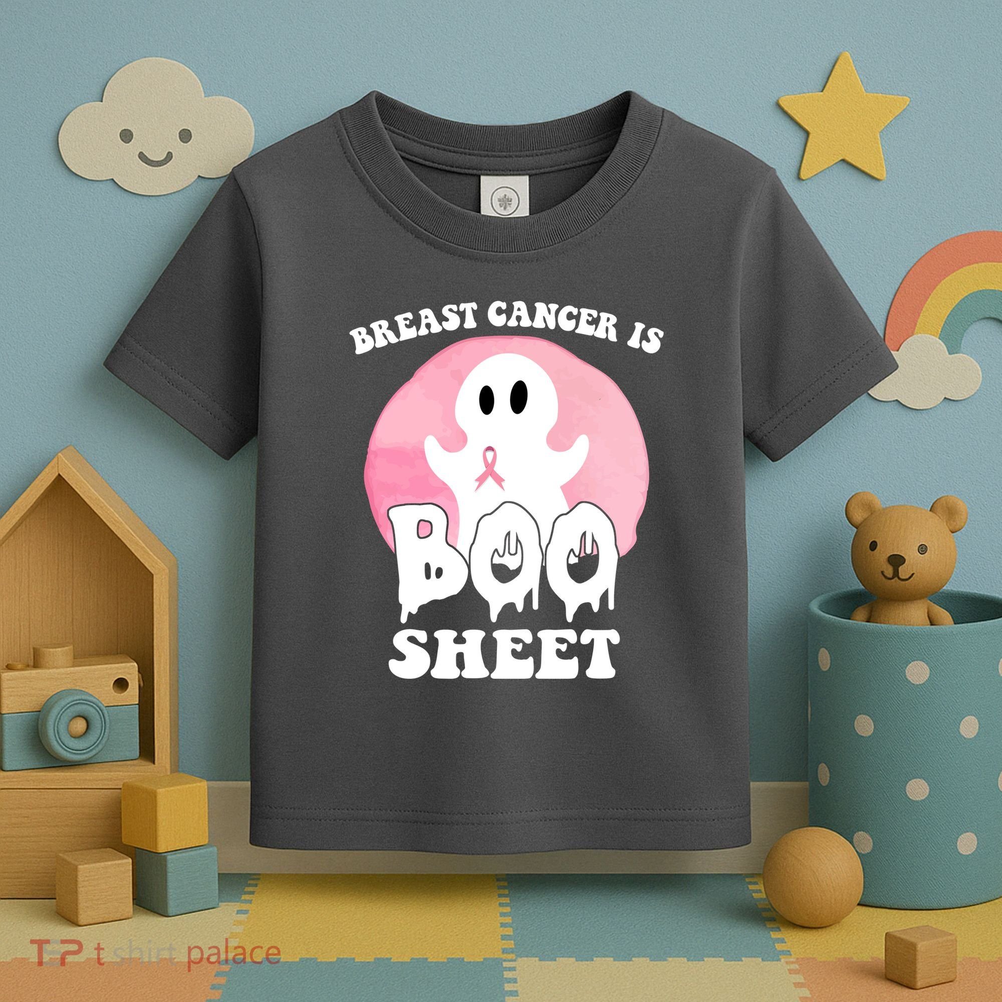 Breast Cancer Is Boo Sheet Funny Ghost Toddler T-Shirt