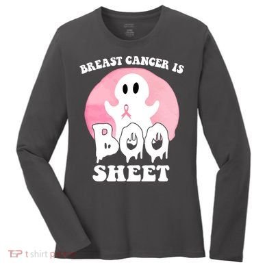 Breast Cancer Is Boo Sheet Funny Ghost Women's Long Sleeve Shirt