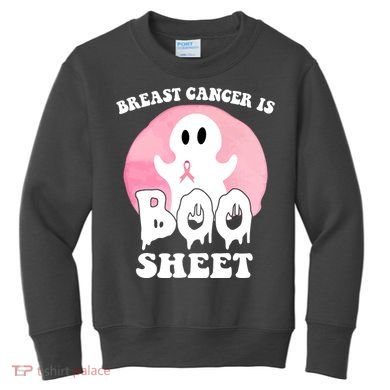 Breast Cancer Is Boo Sheet Funny Ghost Kids Sweatshirt