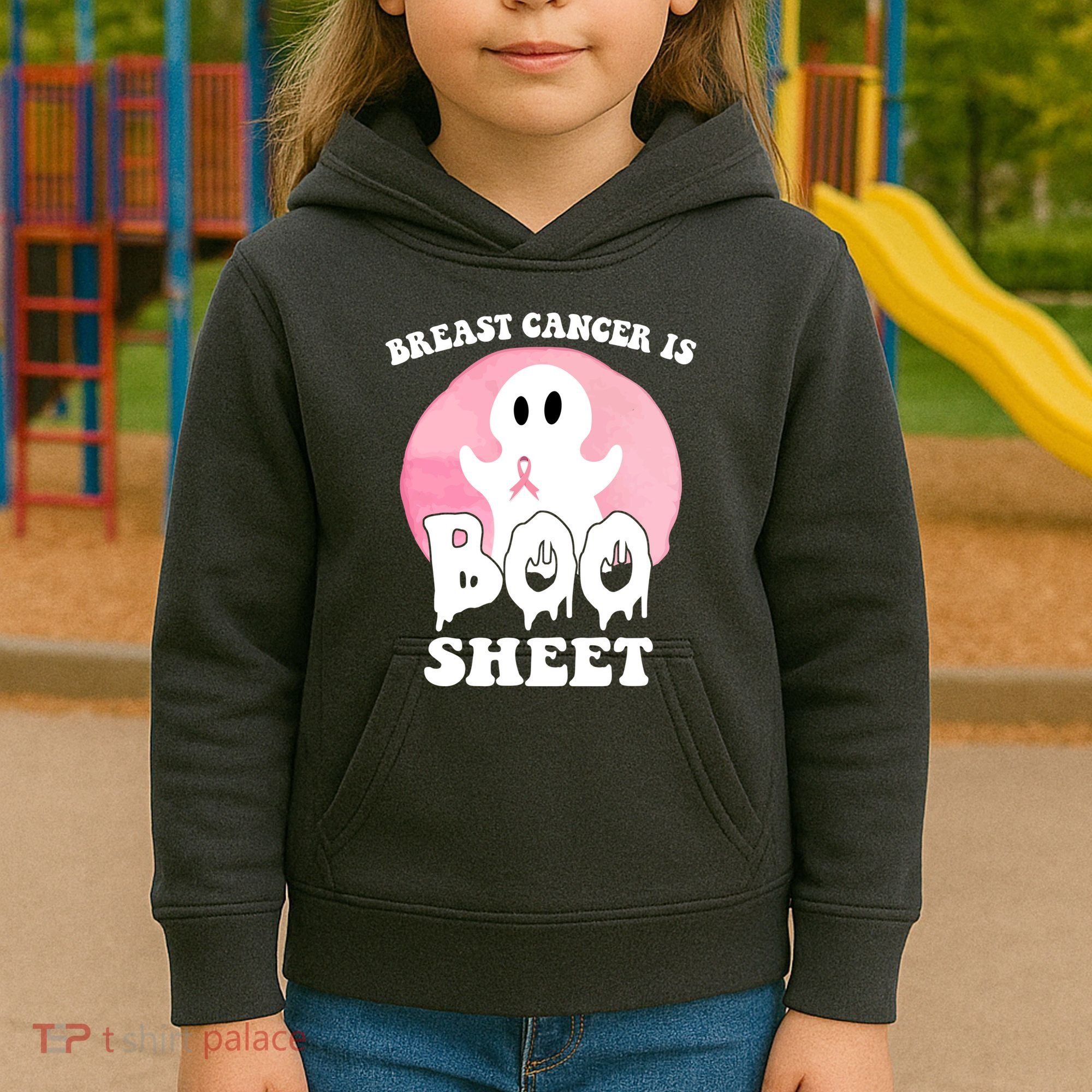 Breast Cancer Is Boo Sheet Funny Ghost Kids Hoodie