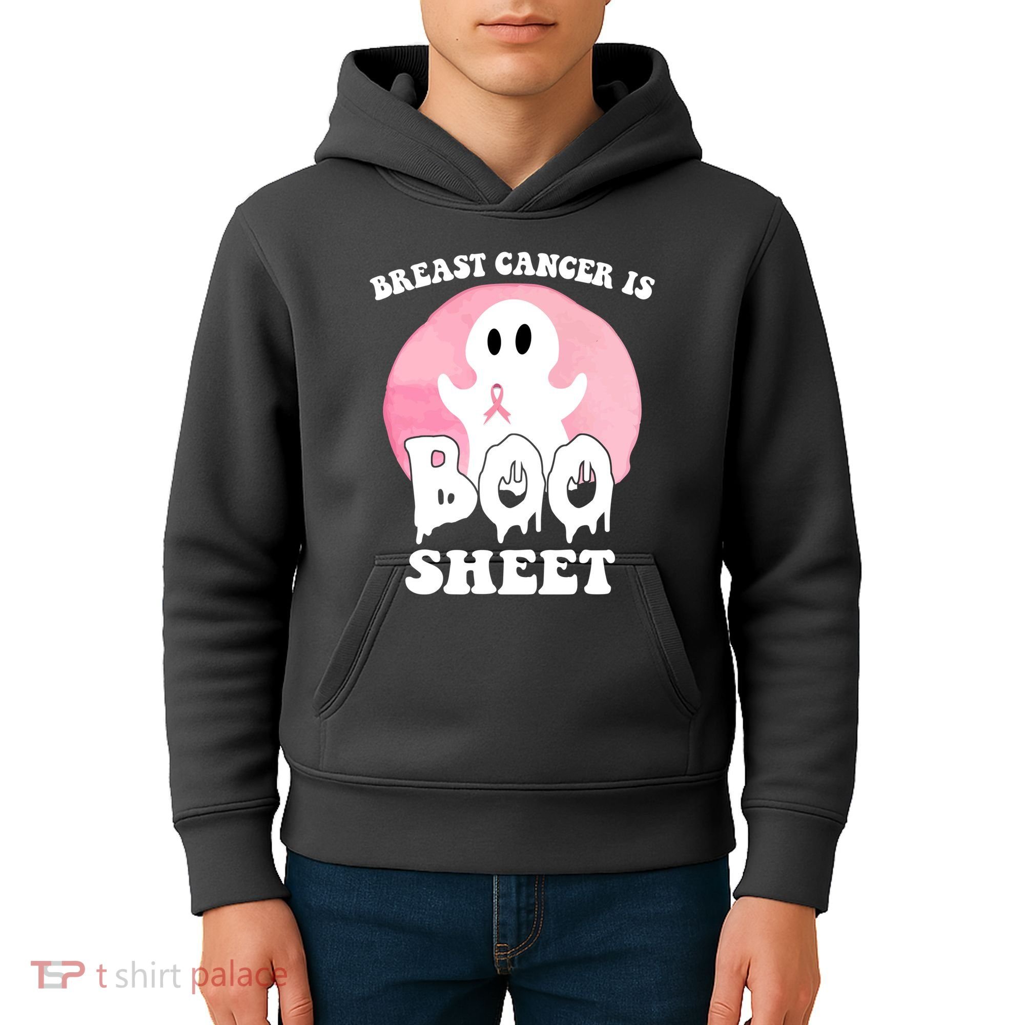 Breast Cancer Is Boo Sheet Funny Ghost Kids Hoodie