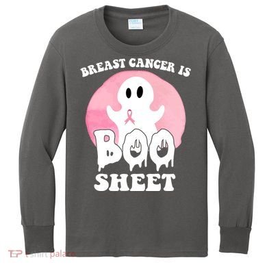 Breast Cancer Is Boo Sheet Funny Ghost Kids Long Sleeve Shirt