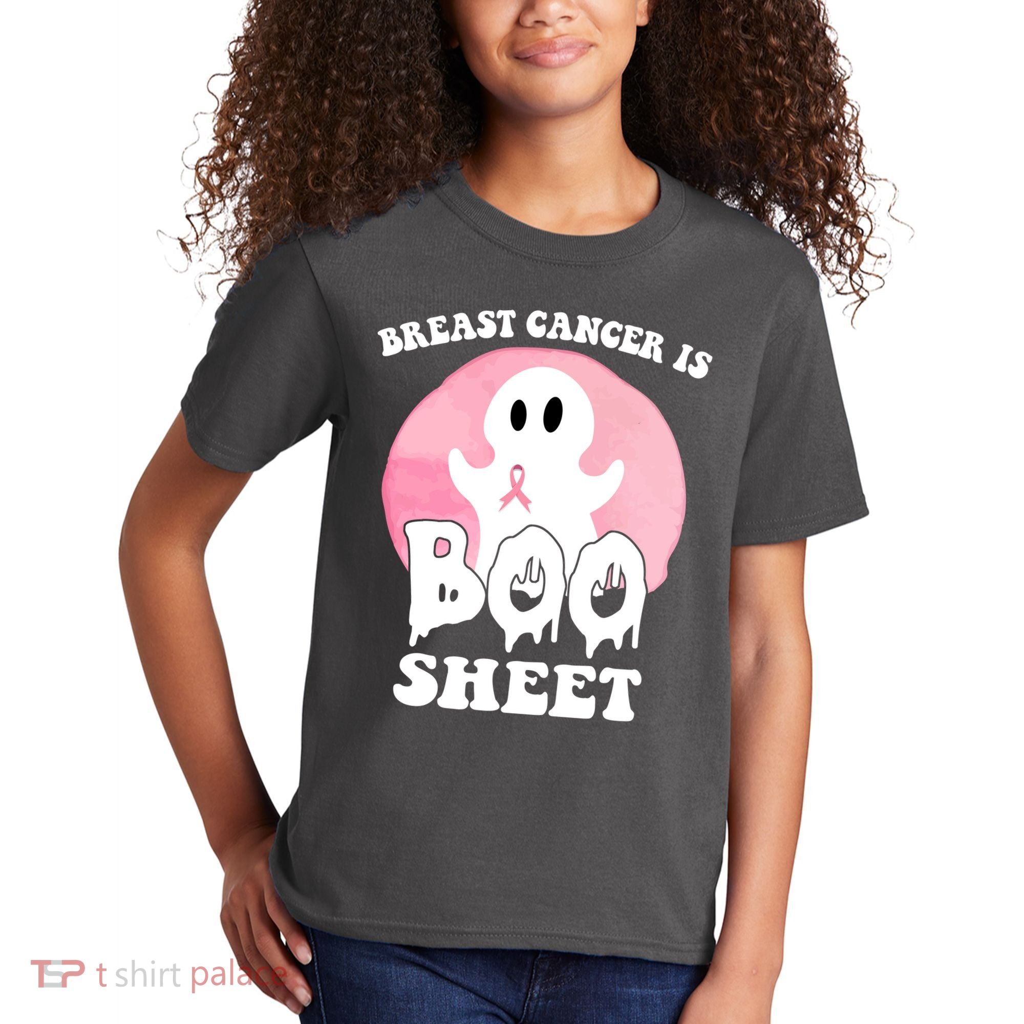 Breast Cancer Is Boo Sheet Funny Ghost Kids T-Shirt