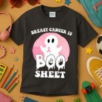 Breast Cancer Is Boo Sheet Funny Ghost Kids T-Shirt thumb 3