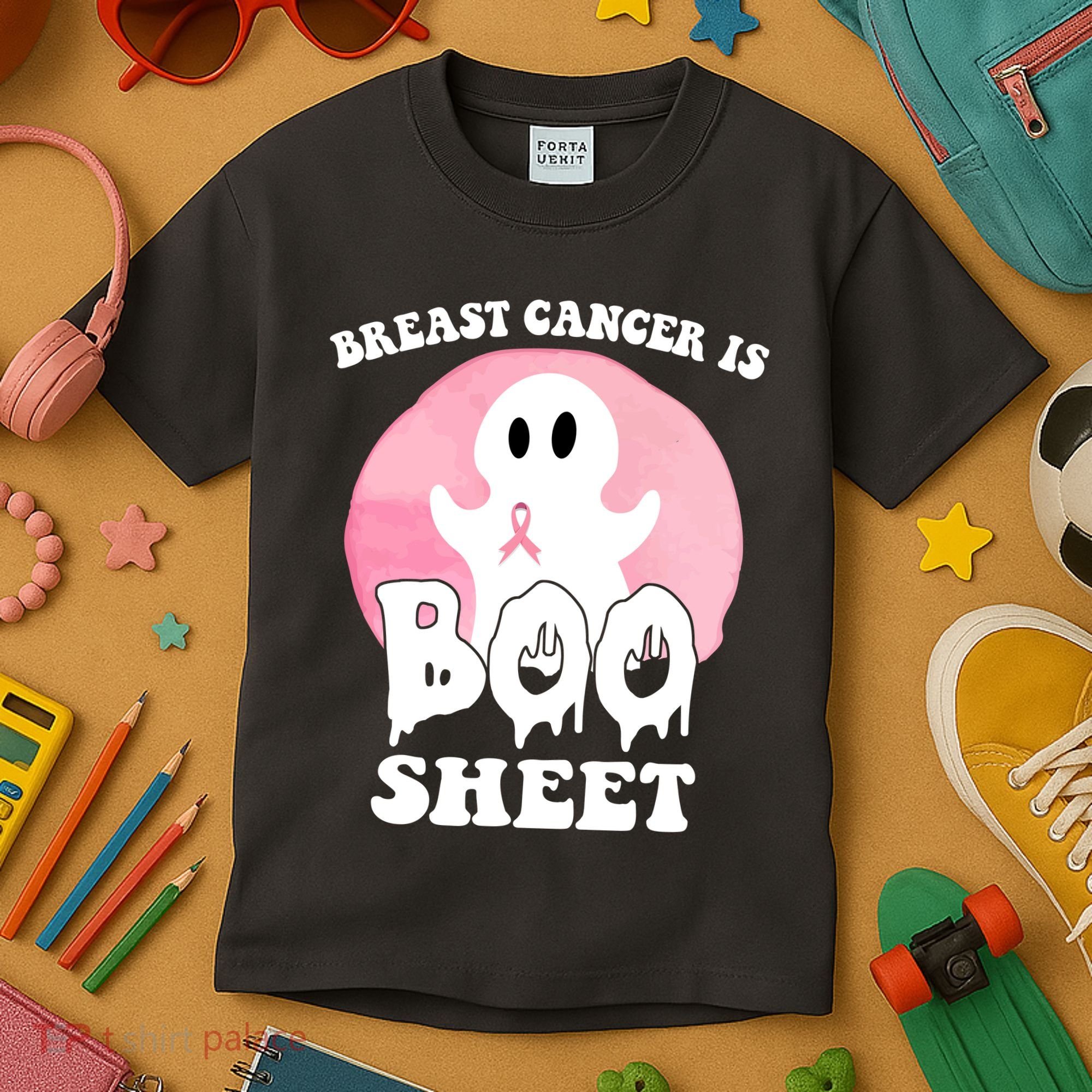 Breast Cancer Is Boo Sheet Funny Ghost Kids T-Shirt