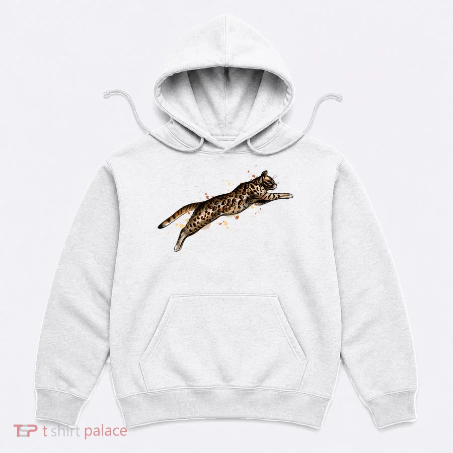 Bengal Cat Jumping From A Splash Hoodie