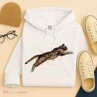 Bengal Cat Jumping From A Splash Hoodie thumb 4