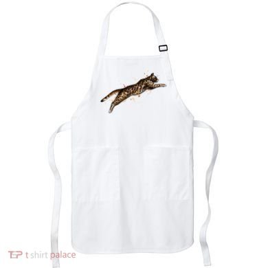 Bengal Cat Jumping From A Splash Apron