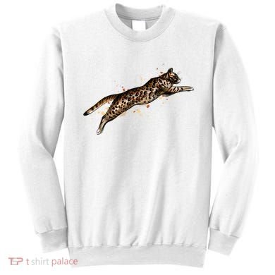 Bengal Cat Jumping From A Splash Sweatshirt