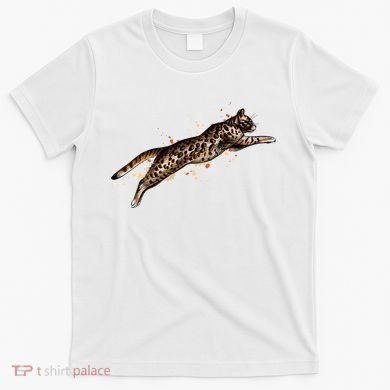 Bengal Cat Jumping From A Splash T-Shirt