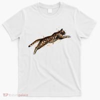 Bengal Cat Jumping From A Splash T-Shirt thumb 0