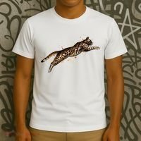 Bengal Cat Jumping From A Splash T-Shirt thumb 3