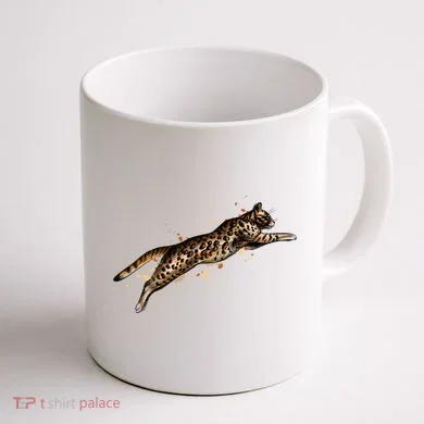 Bengal Cat Jumping From A Splash Coffee Mug back