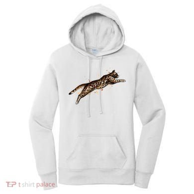 Bengal Cat Jumping From A Splash Women's Hoodie