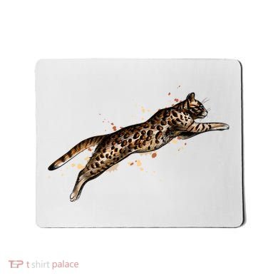 Bengal Cat Jumping From A Splash Mousepad
